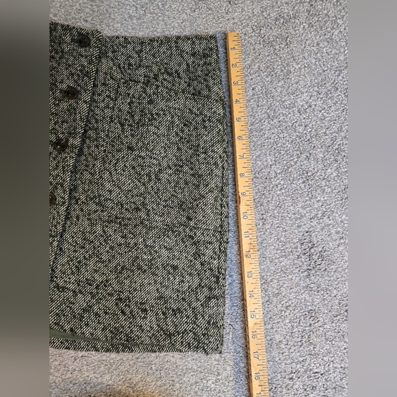 Madewell Herringbone Wool Button-front Mini Skirt Size 2 Green NWT - Picture 12 of 12